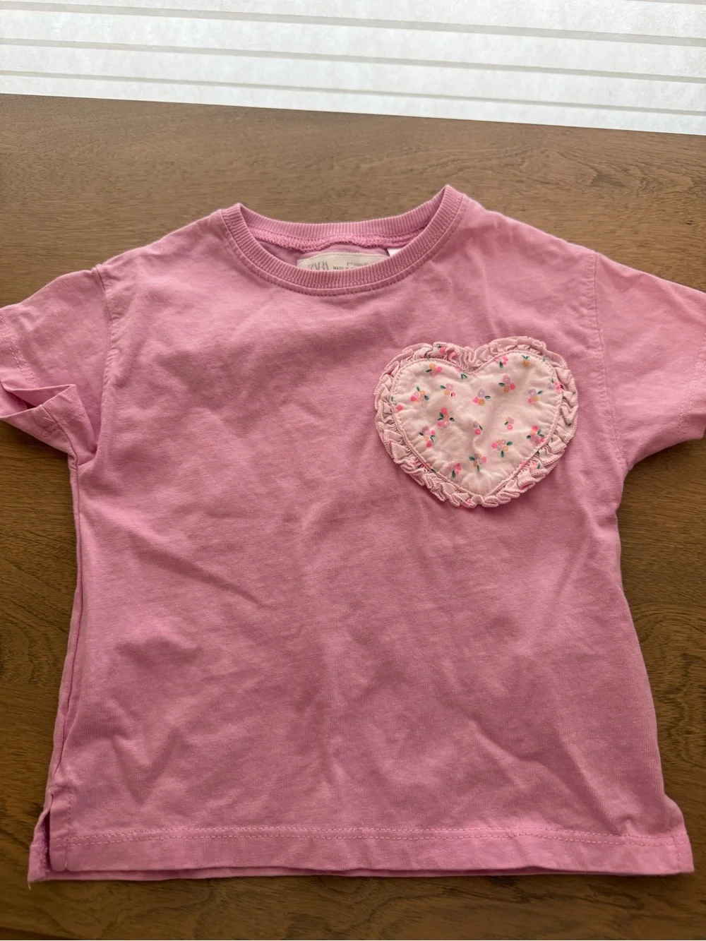 Zara Pink Floral Pocket Tee Size 1 1/2 Year